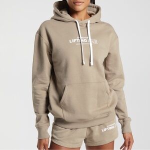 Gymshark Social Club Oversized Hoodie Cement Brown Size Medium